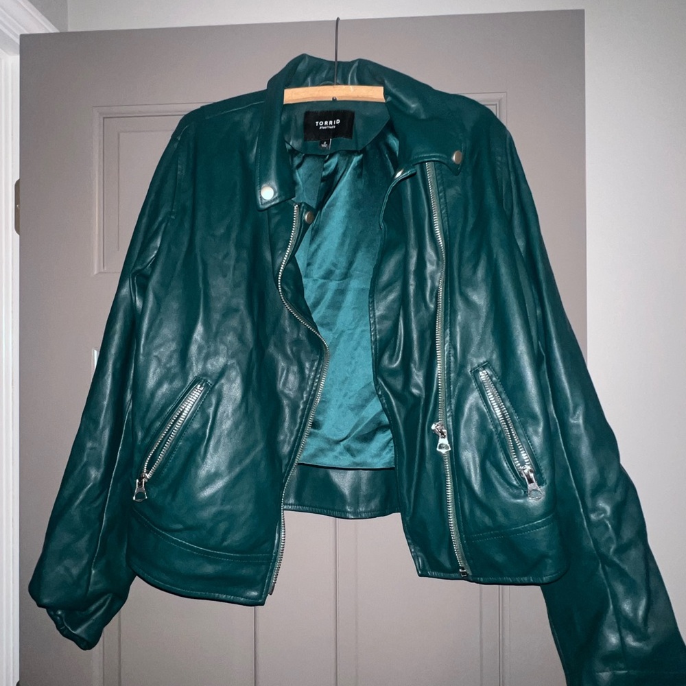 Faux Leather Bomber Jacket